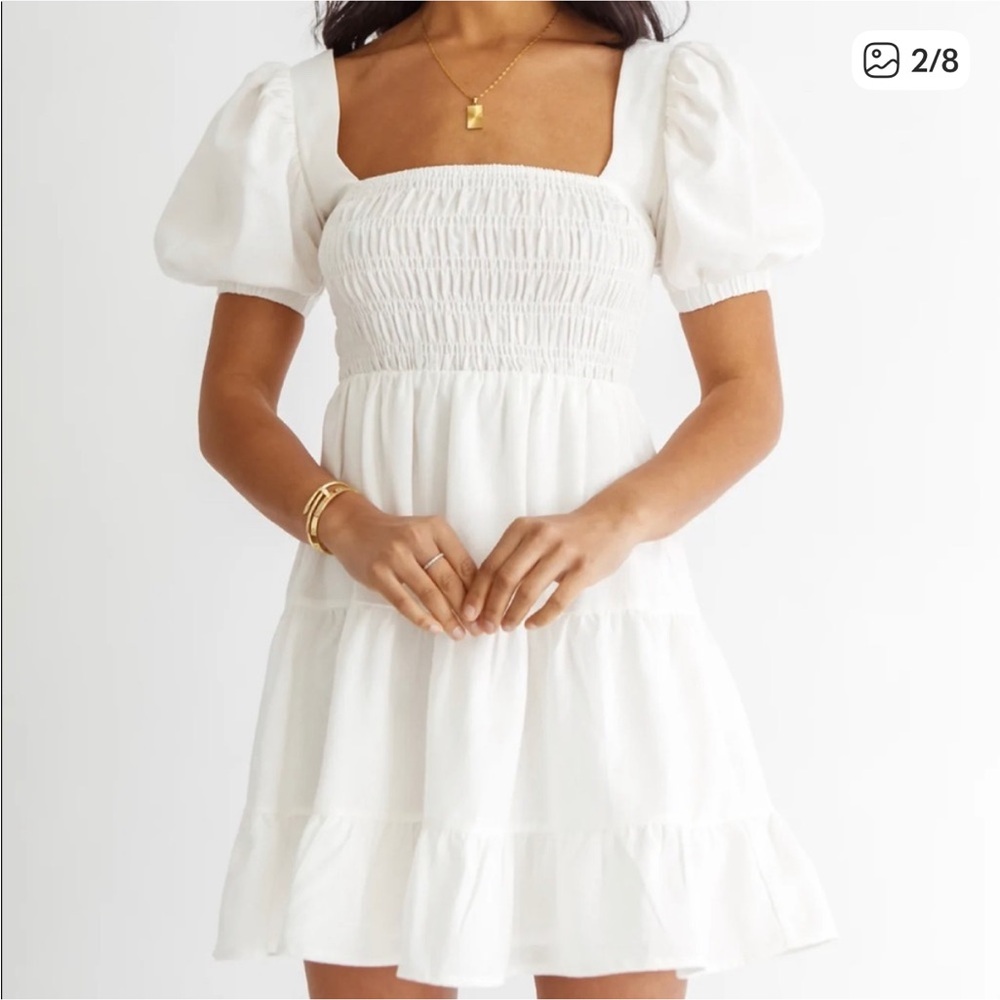 NWOT Girl and the Sun White Annalise Mini Dress - Picture 2 of 6